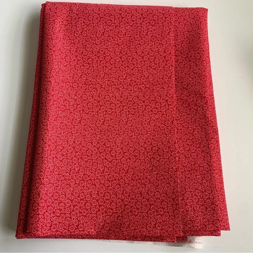 Red Ditsy Floral Patterned Fabric 1+ Yard Pearl River Collection Pattern 3860